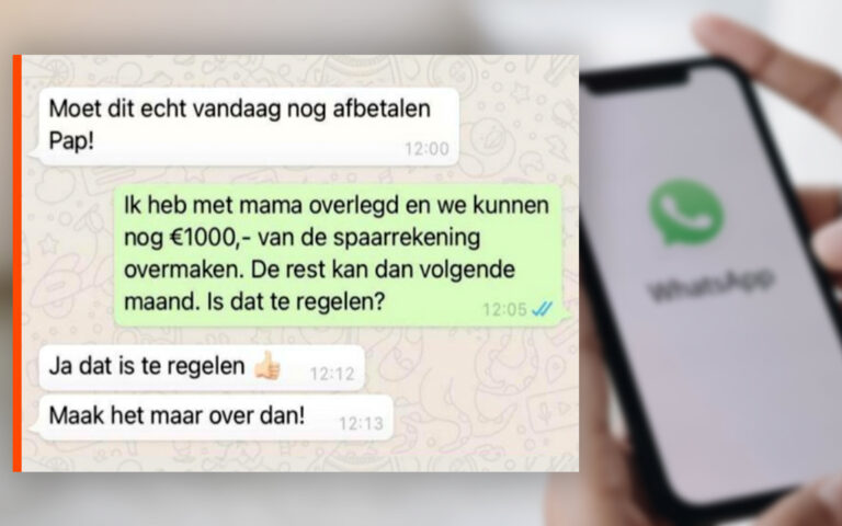 WhatsApp-oplichter dacht € 2300,- te cashen maar werd keihard voor de gek gehouden